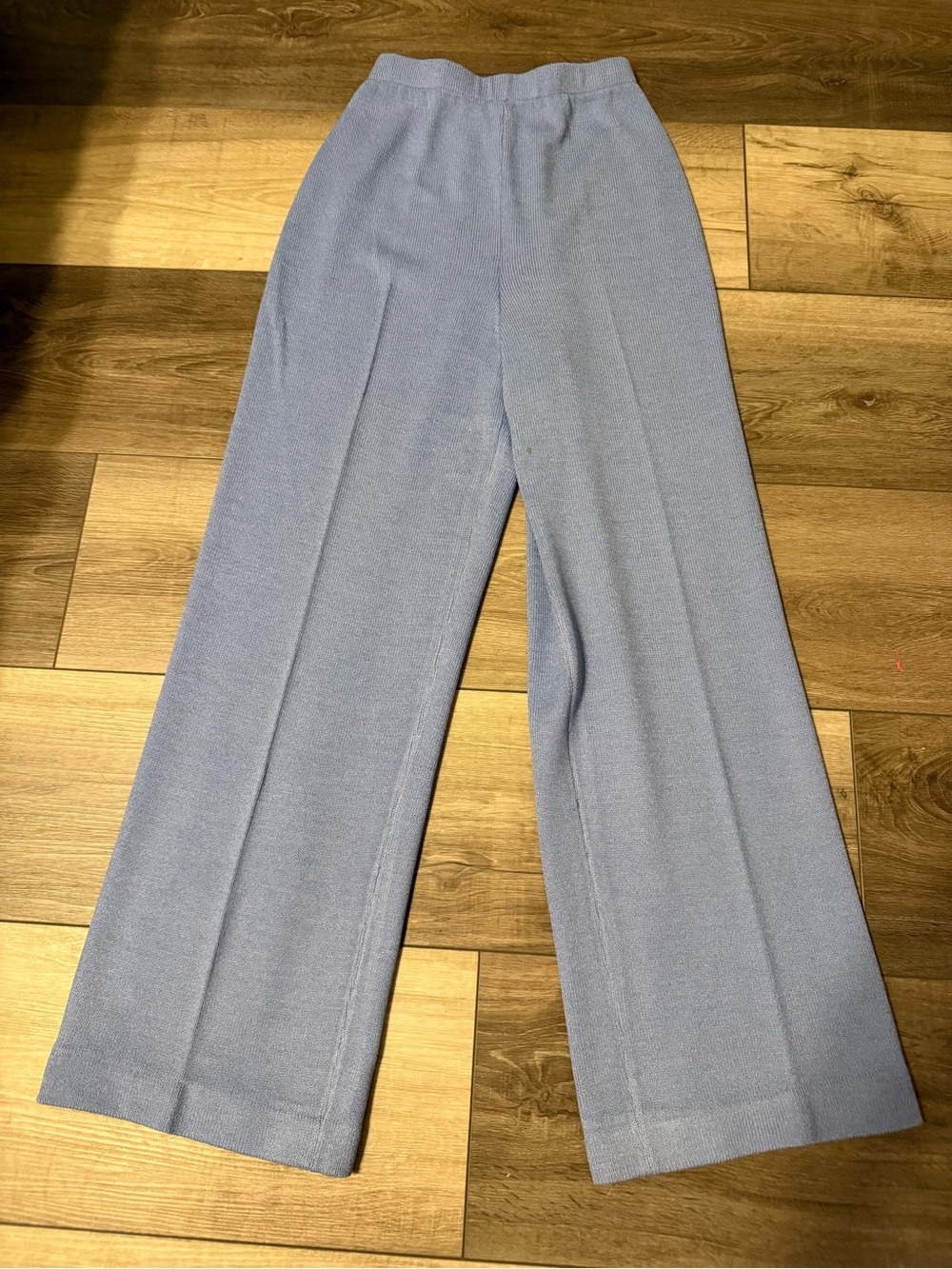 St. John Sport by Marie Gray Light Blue Wide-Leg Knit Trousers